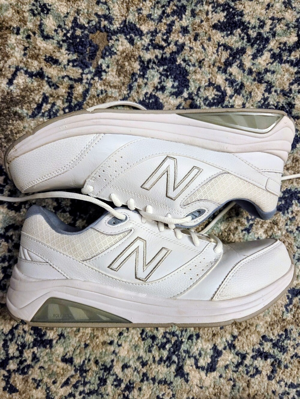 New Balance 928v3 Women’s 8.5 White Blue Walking Shoes Leather Sneakers